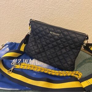 MZ Wallace Navy Quilted Crossbody Bag